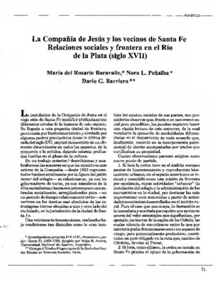 La Compañía de Jesús y los vecinos de Santa Fe. Relaciones sociales y frontera en el Río de la Plata (siglo XVII)