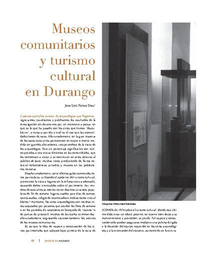 Museos comunitarios y turismo cultural en Durango