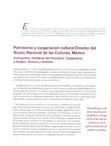 Patrimonio y cooperación cultural Director del Museo Nacional de la Culturas, México
