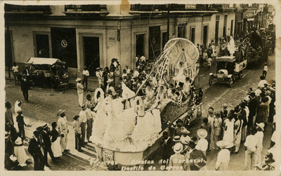 "Fiestas del Carnaval. Desfile de Carros", tarjeta postal